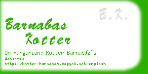 barnabas kotter business card